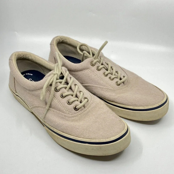 Sperry Topsider Wool Blend Boat Shoe lace Up Sneaker Mens 9.5 M - Picture 9 of 12